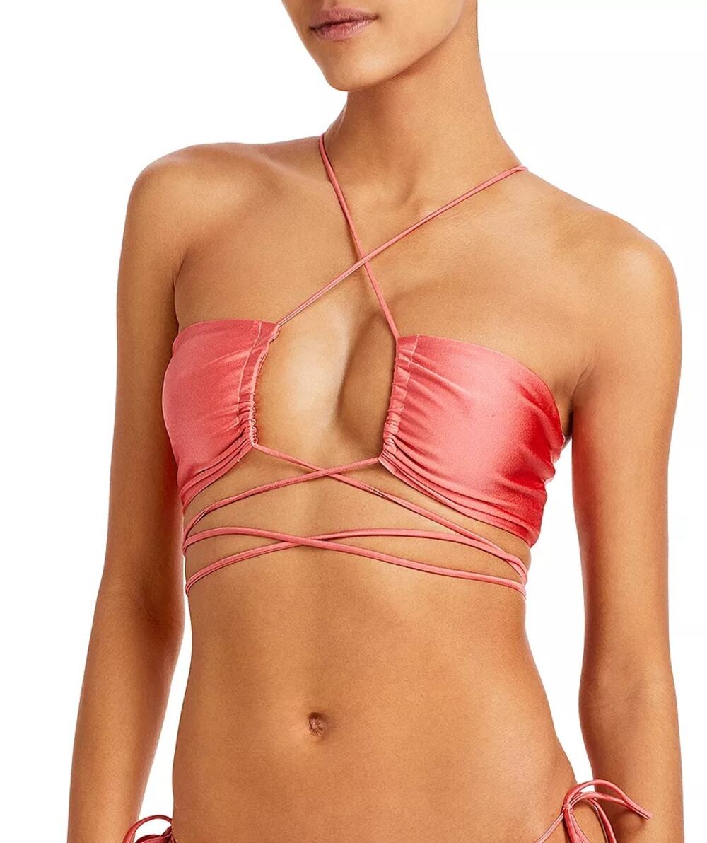 New ~ JADE SWIM ~ Livi Front-Tie Bikini Top Size XS